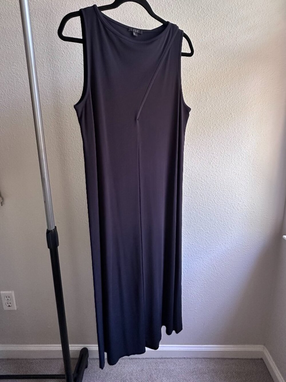 COS Navy Asymmetric Draped Sleeveless Dress Size M